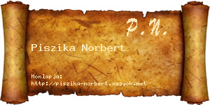 Piszika Norbert névjegykártya